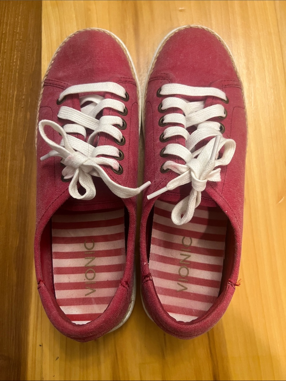 Vionic Hattie Canvas Lace-Up Sneakers with White Laces